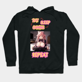 Eat Sleep Gaming Repeat Anime Girl Hoodie